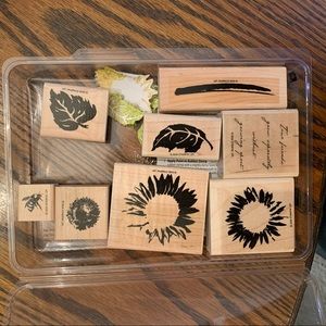 Serene Sunflower rubber stamp set